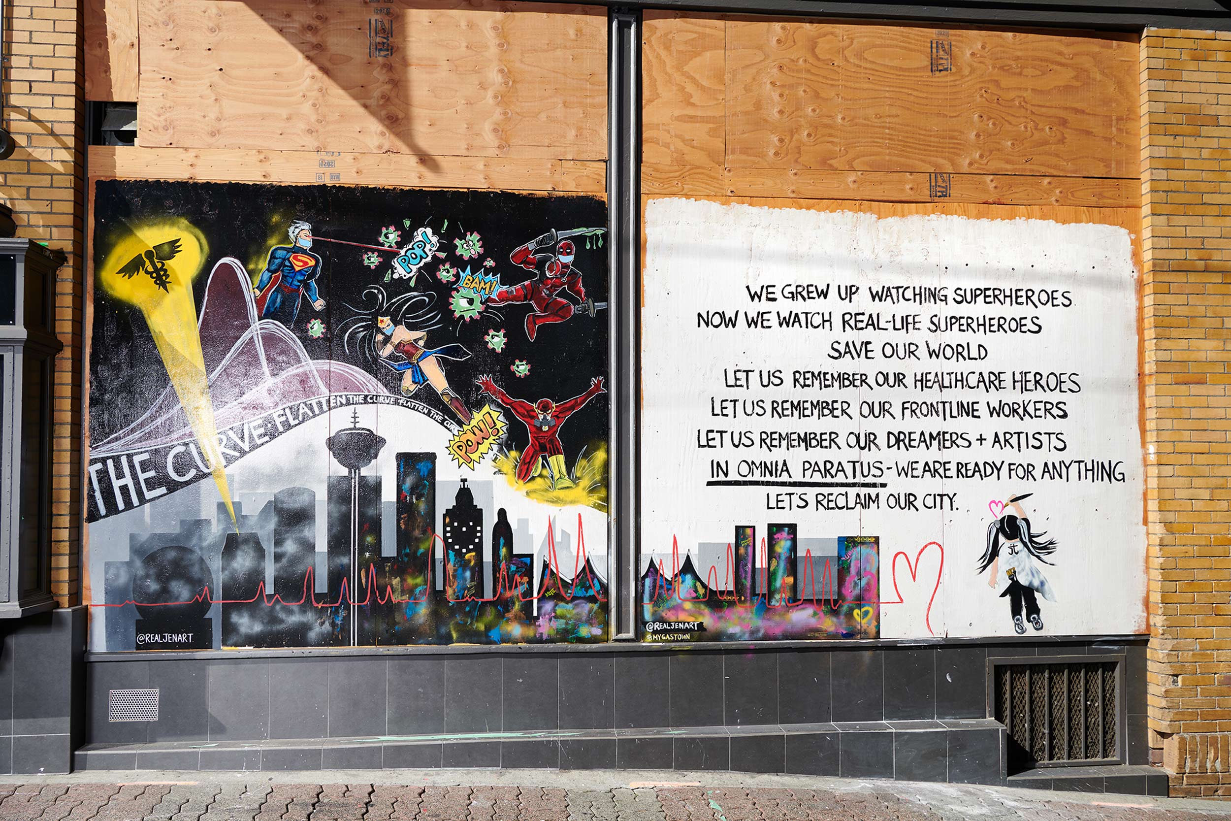 2020-Pandemic-Murals-of-Gratitude-Gastown-Vancouver-Art-Personal-Project-Erich-Saide-Photographer-Artist-Jenny-Tsang-Flatten-the-Curve